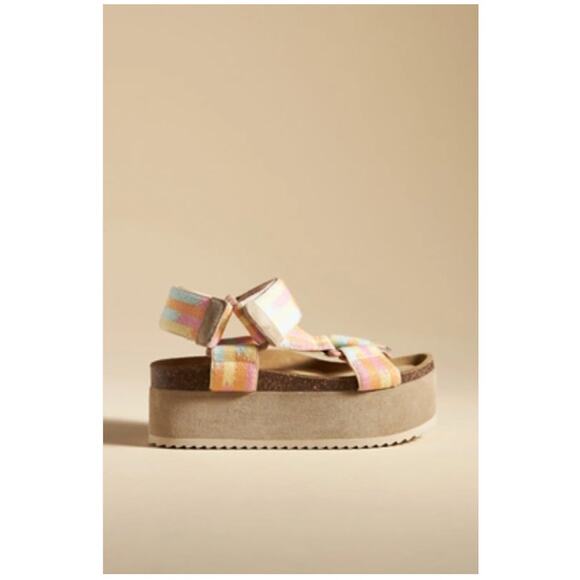 Anthropologie Intentionally Blank Zona Platform Sandals 40 NEW - Picture 1 of 6